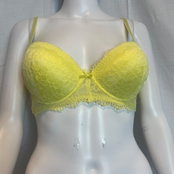 Sweet Thang Lace Push Up Bra - Yellow Size 36C RefFNB3 - Picture 4 of 7